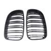 1Pair Car Front Bumper Kidney Grille For BMW E81 E87 E82 E88 128i 130i 135i 2008-2013 Glossy Black Double Line Racing Grill