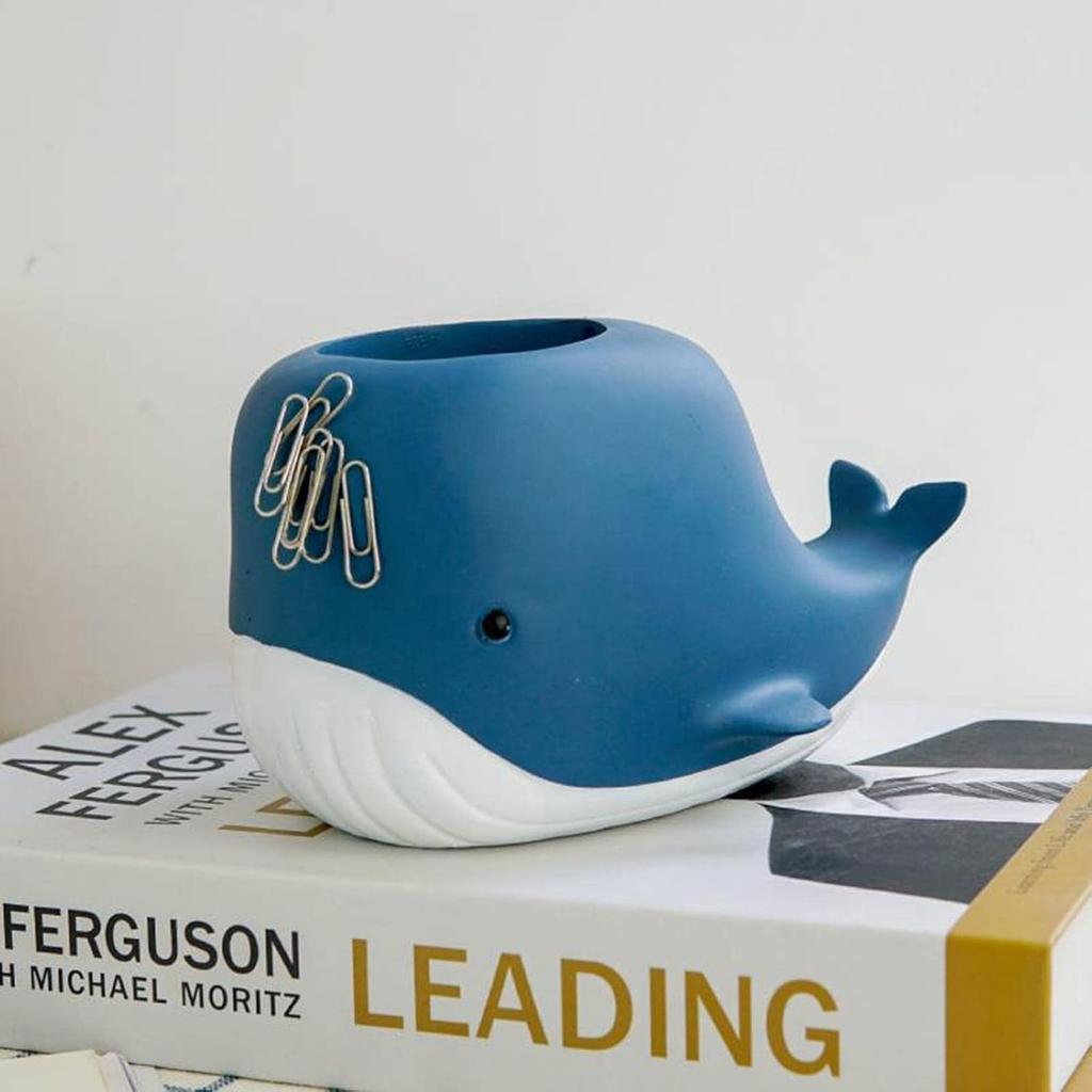 ZEKKLE Holder Whale Pencil Cup,Cell Phone Stand Cute Resin Creative Holder,Student New Year Desk Pencil Organizer Desk Holder Desk Organizers and