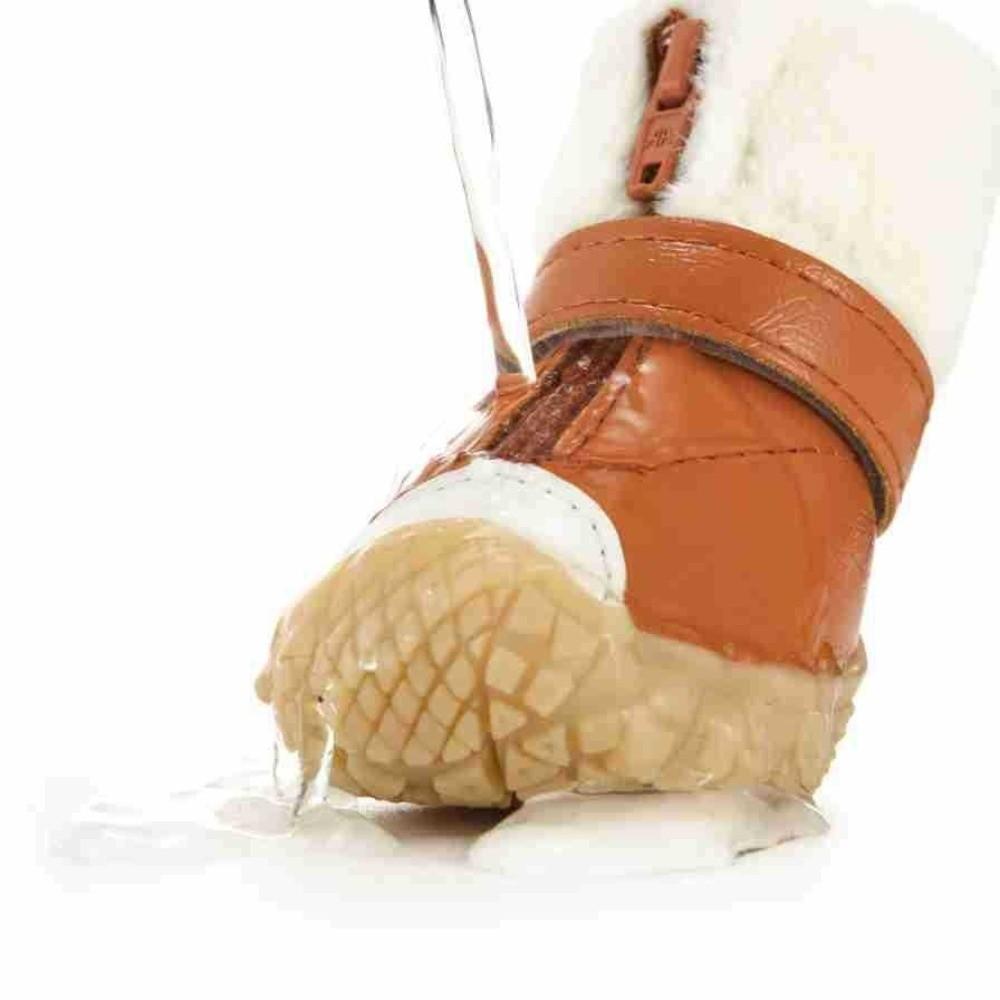 4 st/set Vattentäta Vinterhundskor Justerbara Slitstarka Husdjursvarma Stövlar Förtjockade Tasskydd Håller Värmen