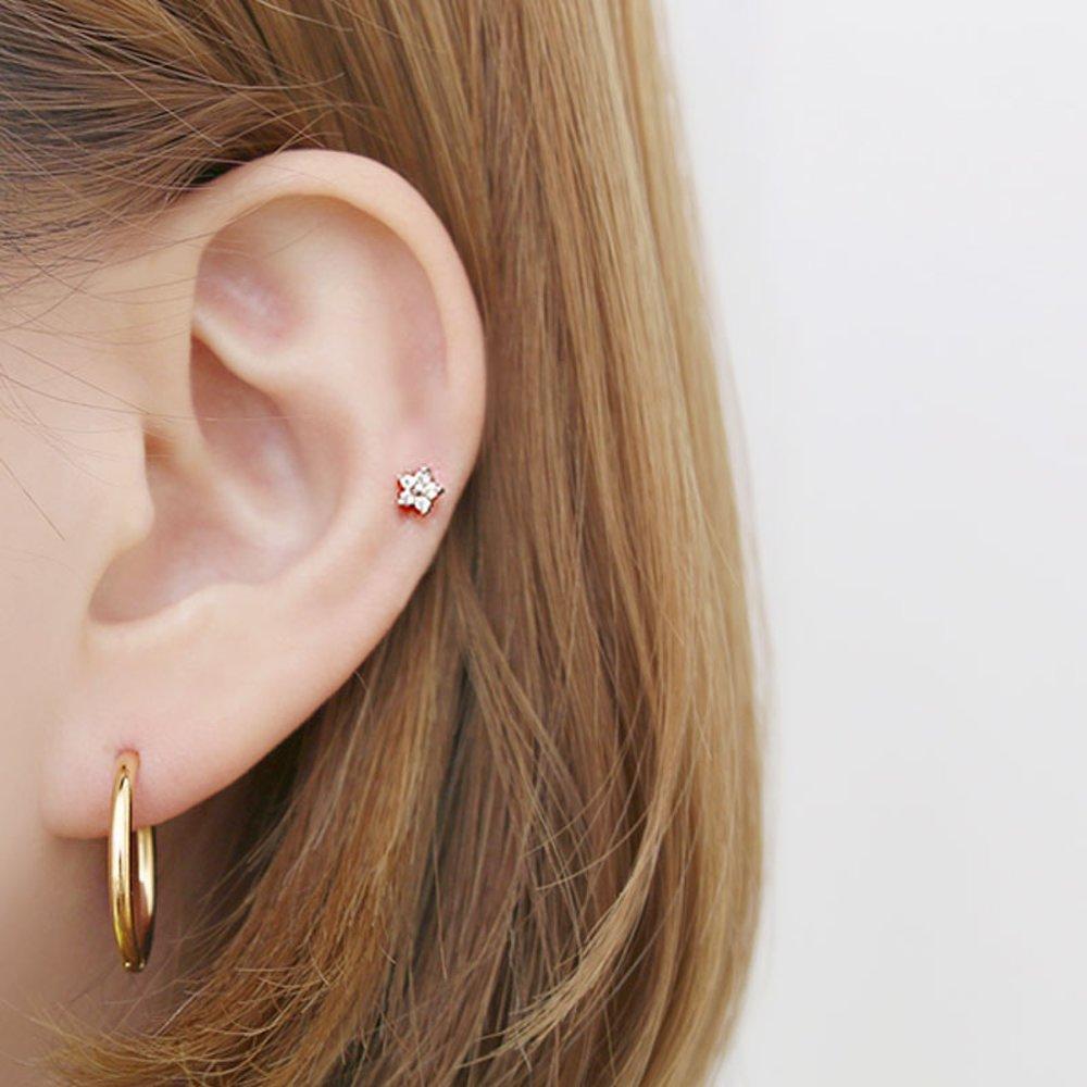 Flower shower piercing + ring piercing [pair sold]