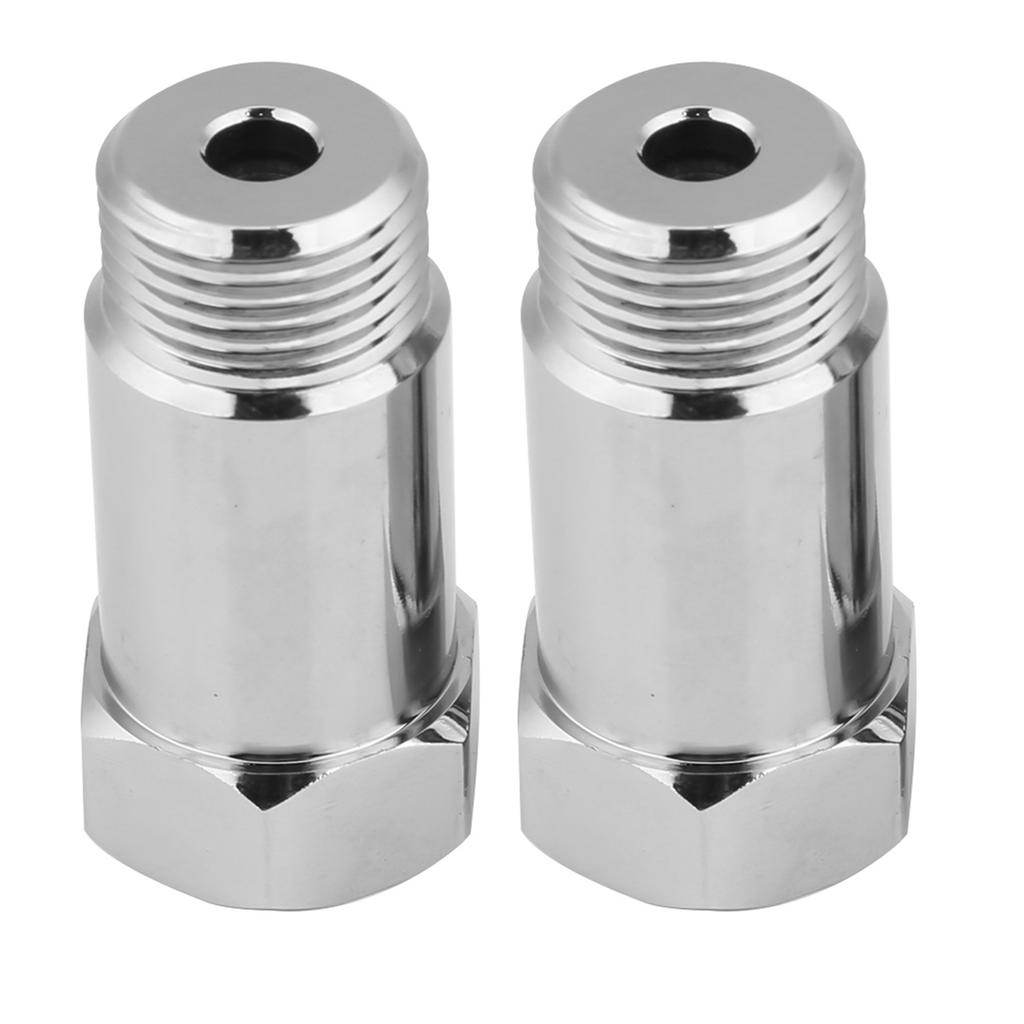 2Pcs 45mm M18 * 1,5 Check Engine Licht Eliminator Adapter O2 Sauerstoff Sensor Extender Spacer Silber