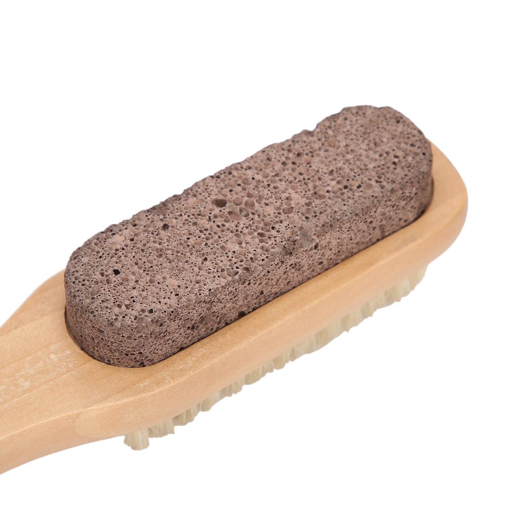 Wooden Foot Bristle Brush Pumice Stone Foot Callus Remover Double Sided Foot Scrubber