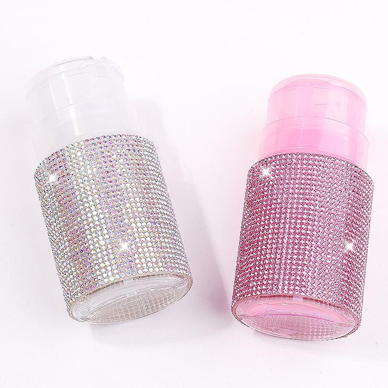 1 Stück Diamant Nagel Nachfüllbare Flaschen Leer Presspumpe Spender Nail Art Nagellackentferner Reiniger Make-up Flasche Maniküre Werkzeug