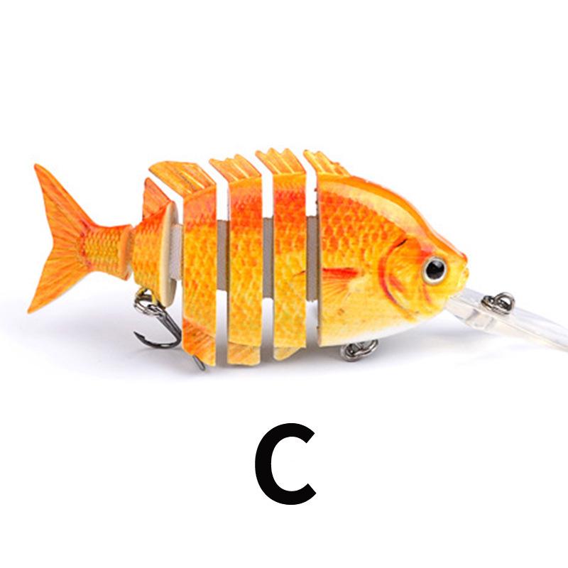 10cm Multi-jointed Bionic Plastic Lure, 14g Hard Bait for Mandarin Fish and Bass.