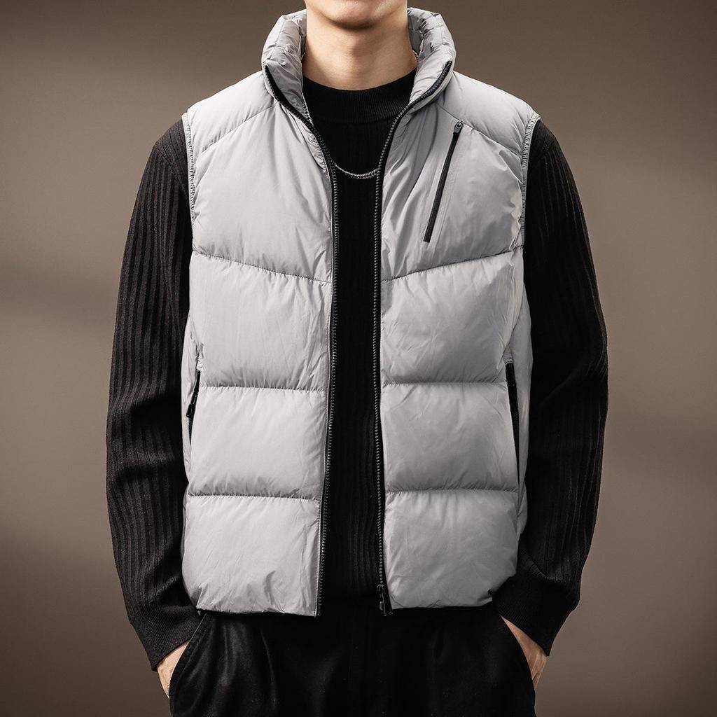 Men's Trendy Stand Collar Down Vest - Autumn/Winter Warm Workwear Jacket