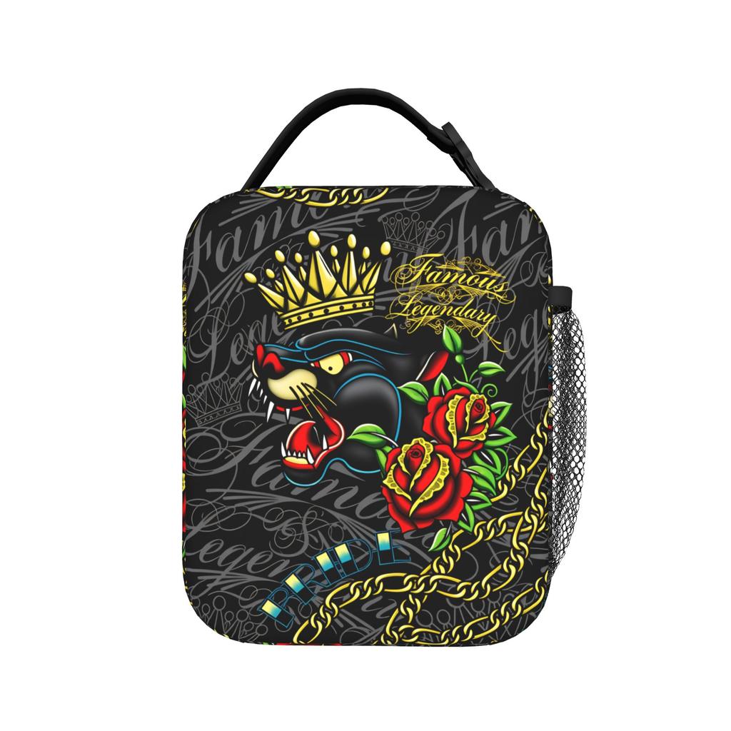 Fashion E-Ed H-Hardy Lunch Bag Cute Lunch Box Travel Portable Thermal Tote Handbags For Women Waterproof Designer Cooler Bag
