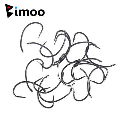 Bimoo 200 st Högkolstål Wide Gap Curve Nymph Caddis Flugkrok Hullingförsedd Svart Nickle Flugbindningskrokar #6 #8 #10 #12 #14 #16