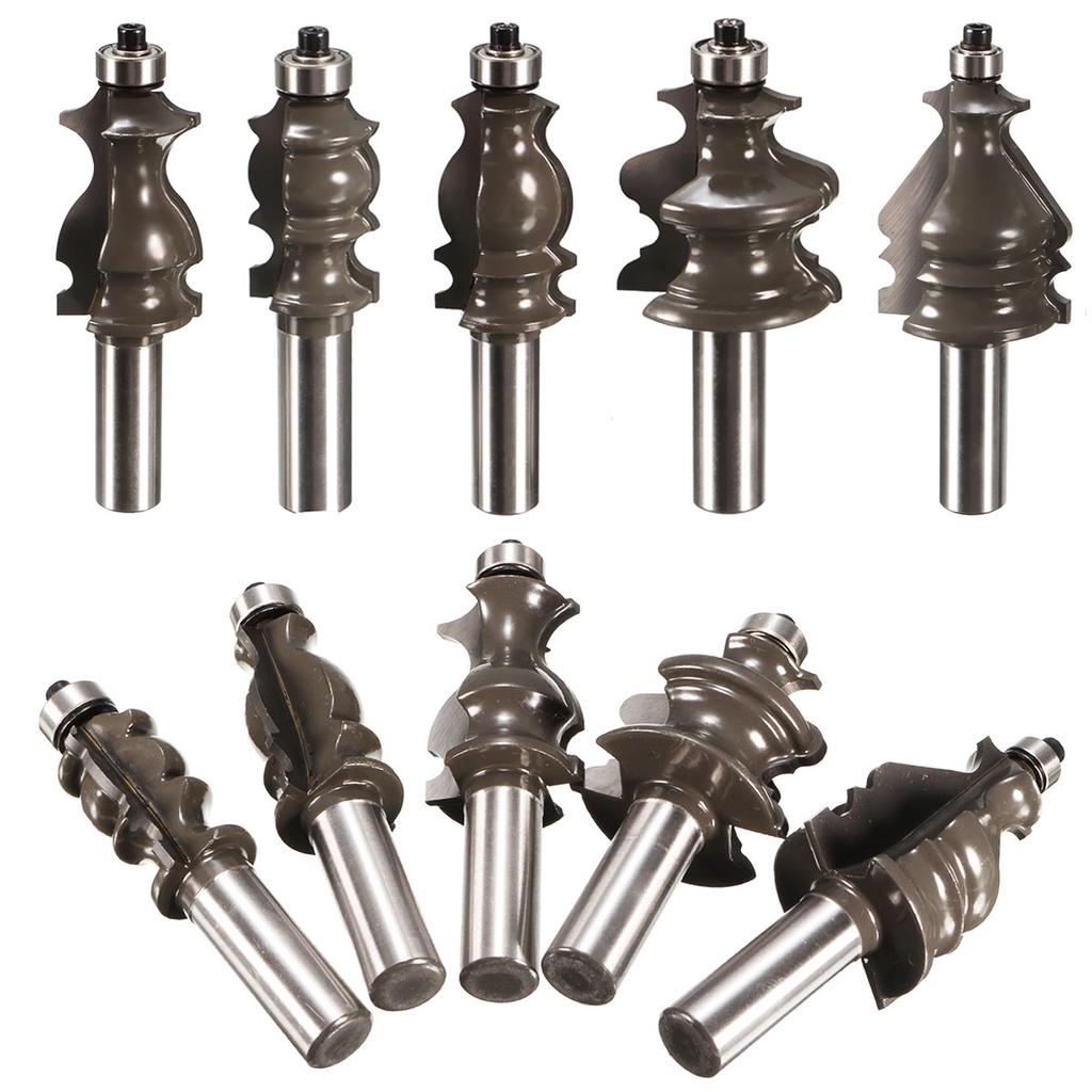 Buy 5Pcs Wood Casing & Base Rail & Stile Molding Router Bit Set - 1/2 ...