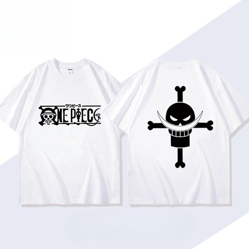 Whitebeard One Piece TShirt Men Summer Edward Newgate Jolly Roger Graphic Short Sleeve Streetwear Loose Fit Anime Fan Tee
