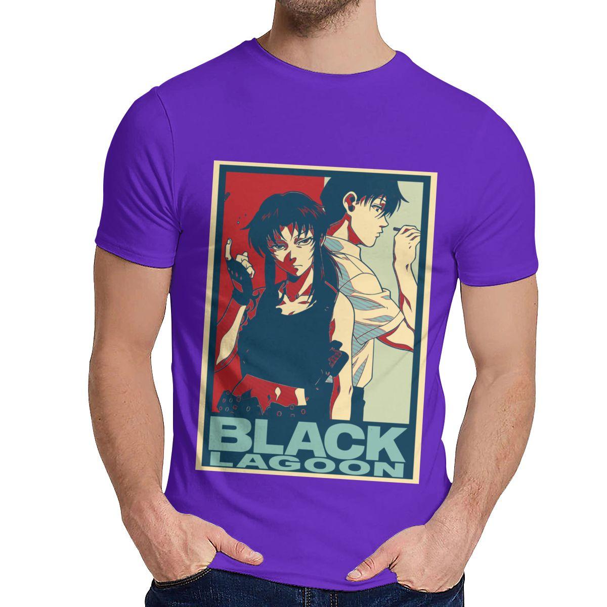 Ретро Футболка в стиле постера Black Lagoon Мужская Хипстерская 100% Хлопок Футболка с круглым вырезом 2XL