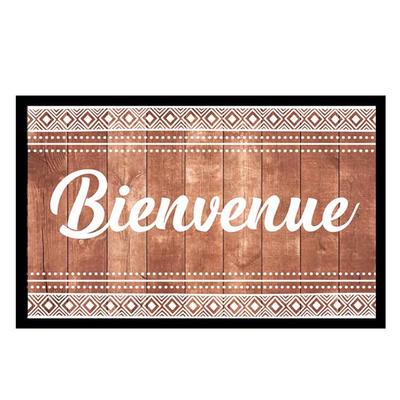 [P6548] - Indoor Rug 'Welcome Boho' Brown White - 60x40 Cm