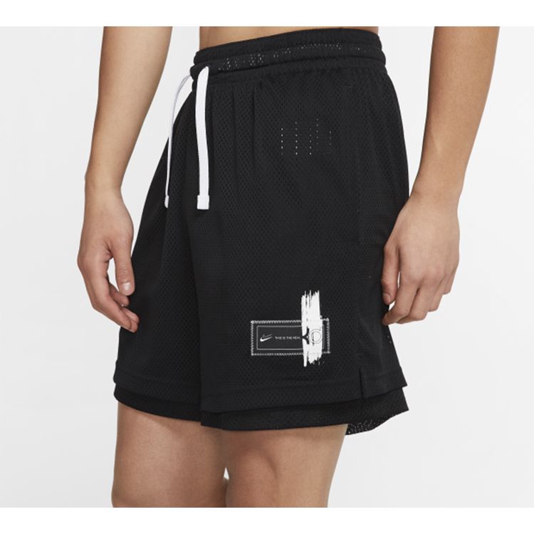 Nike Reversible Double Swoosh Design Breathable Quick-Dry Basketball Shorts Men Bottoms Black CD0368-010