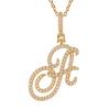 A-Z Cursive Initial Letter Pendant Necklace For Women Simple Rope Chain Pendant Necklace Jewelry Gift