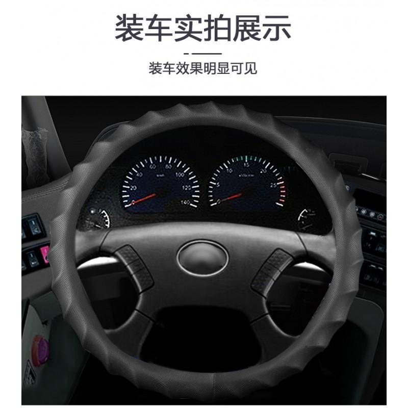 Genuine Leather Steering Wheel Cover Truck Bus Van 40/42/45/47cm Anti-slip All Season