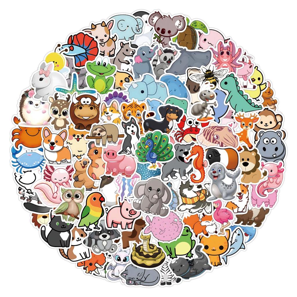 Cute Animal Doodle Stickers: 120 Sheets for Kids' DIY Journals & Stationery