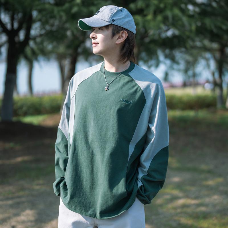 

Unisex Retro Color Block Long-Sleeve Hoodie XL зелений