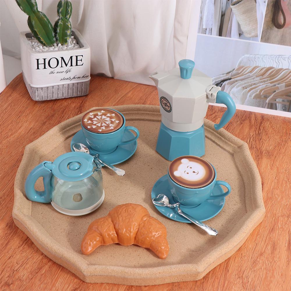 Coffee Machine Simulation Coffee Set Pretend Play Minature Food Play House Education Kitchen Afternoon Tea Gift