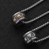 Six-character Mantra, Transfer Beads, Titanium Steel Men's Necklace, Stainless Steel Pendant, Non-fading Jewelry