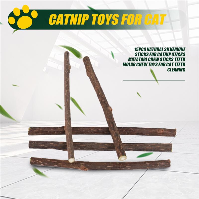 Gut-15 Stück Natürliche Silberreben-Stöcke Für Katzenminze-Stöcke Matatabi Kau-Stöcke Zähne Mahl-Kauen Für Katzenzahnreinigung