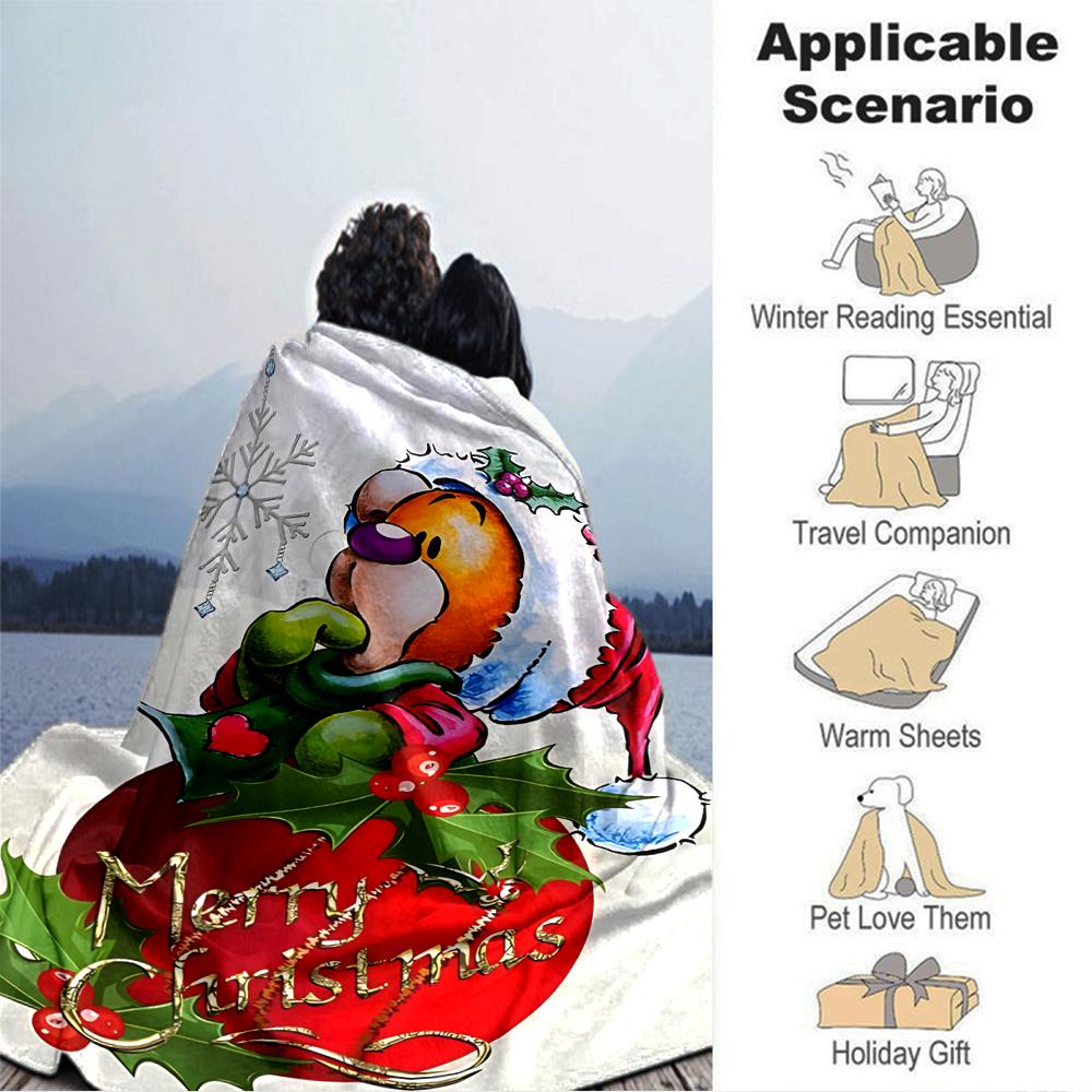 Christmas Gnome Holly Blanket Soft Throw Blanket For Home Bedroom Bed Sofa Travel Office Solid Christmas Blanket