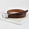 Elt Omen's Eather Rocodile Attern Women's Belt Business Casual Ress Belt with Rousers Casual Pants