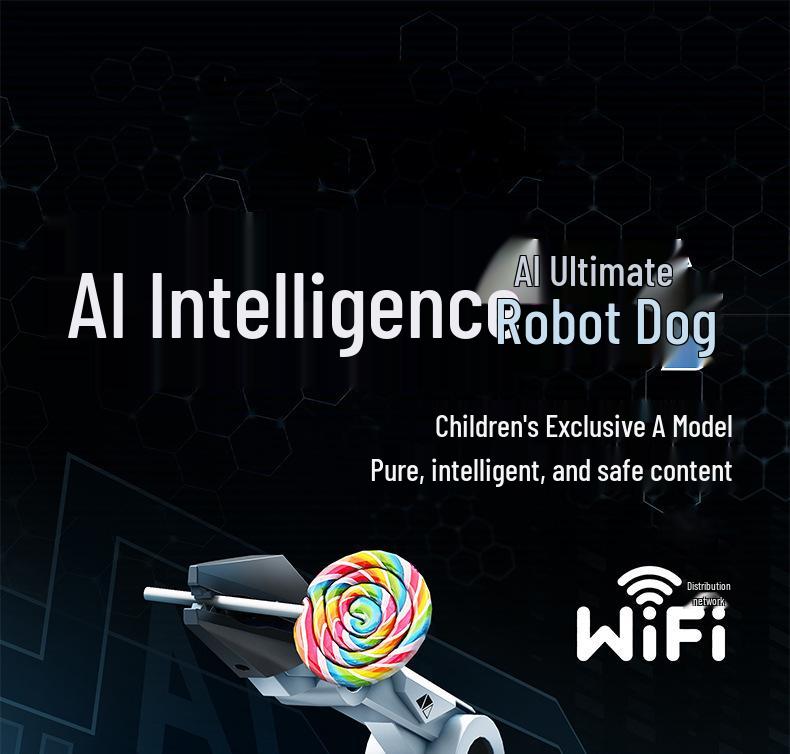Smart AI Robot Dog with Voice Dialogue, Remote Control, Call Function, Item Pickup & Cannonball Shooter