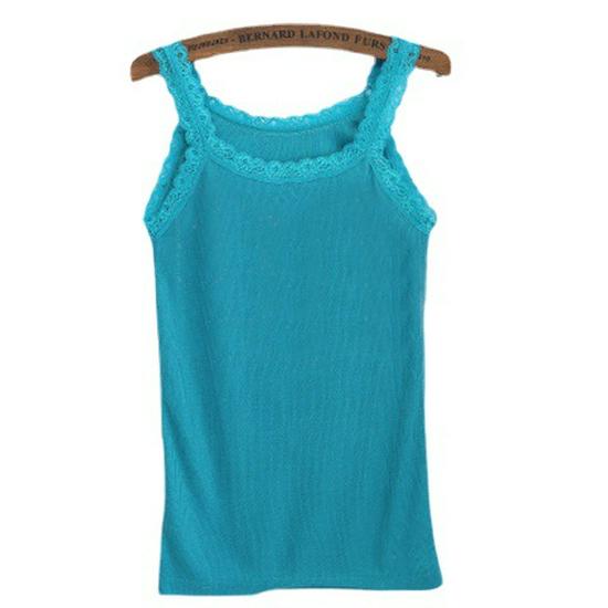 Dámský úzký top s krajkou ve tvaru U