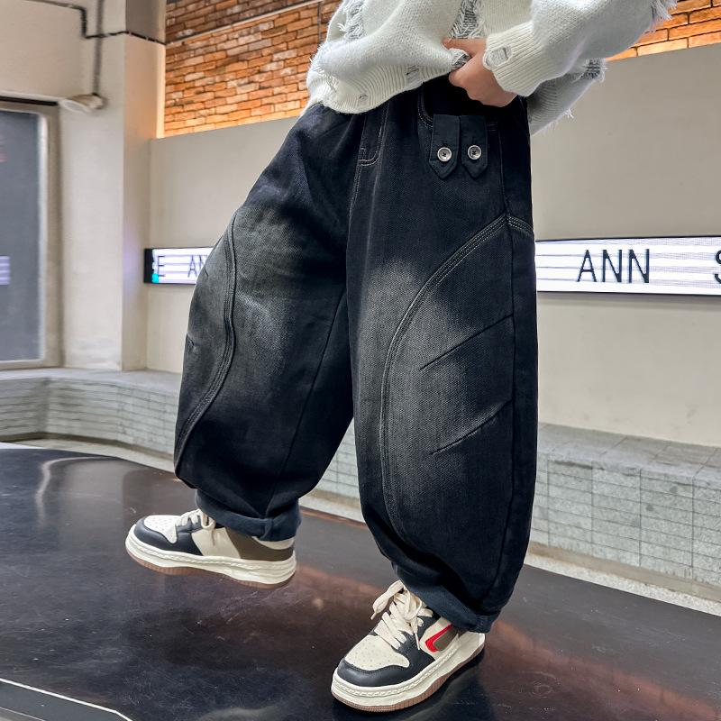 

Мужские джинсы на осень 2025 года в стиле панк-ретро, свободные, прямого кроя 170 cm