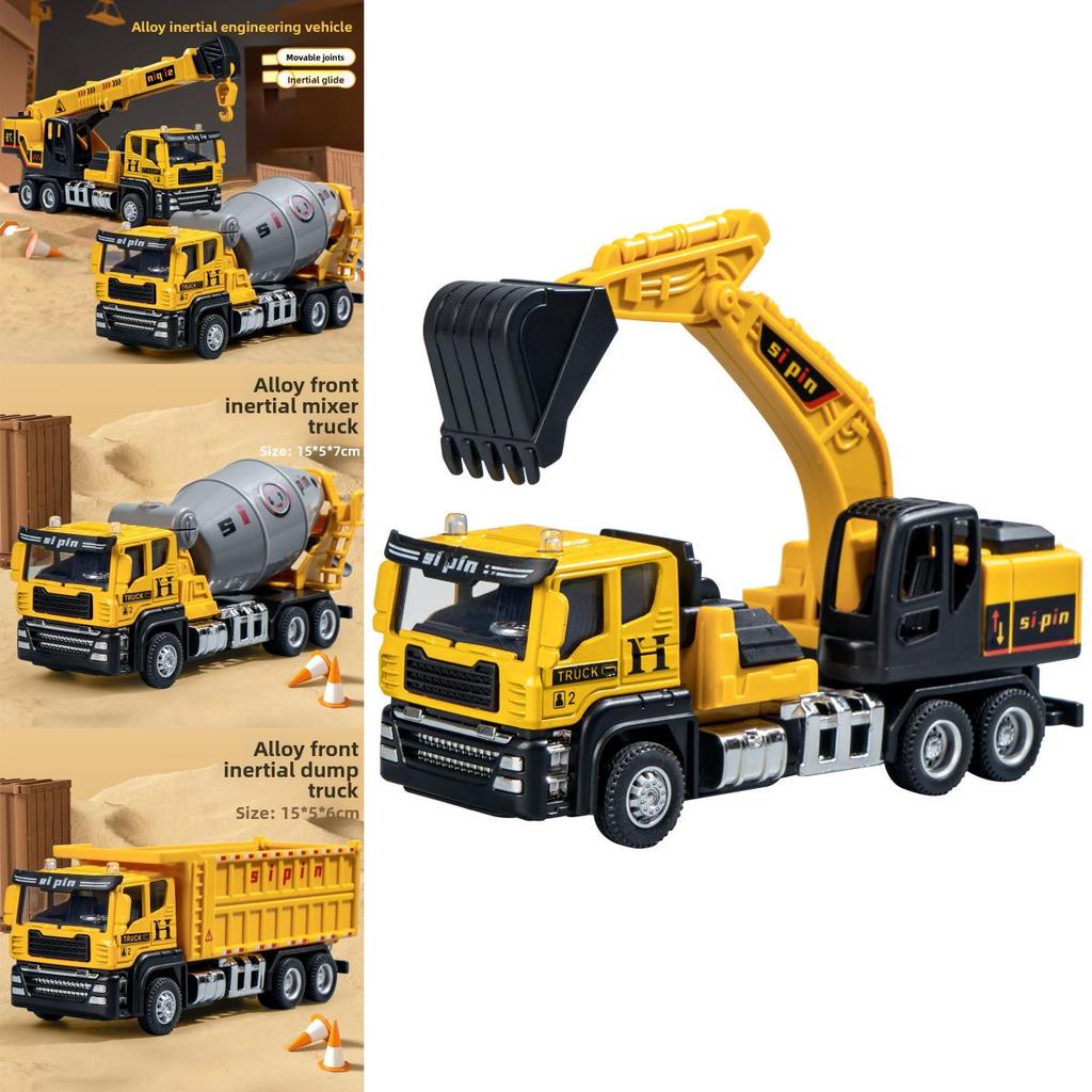 Childrens Alloy Excavator Toy With Inertia Drive For Engineering Play And Handeye Coordination