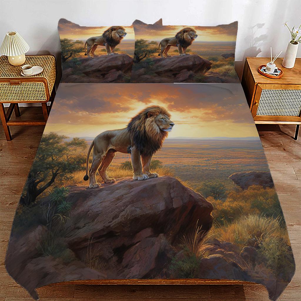 

Lion King Animal Realistic Printing Bedding Three-Piece Set, Bedding, Digital Printing 135*200