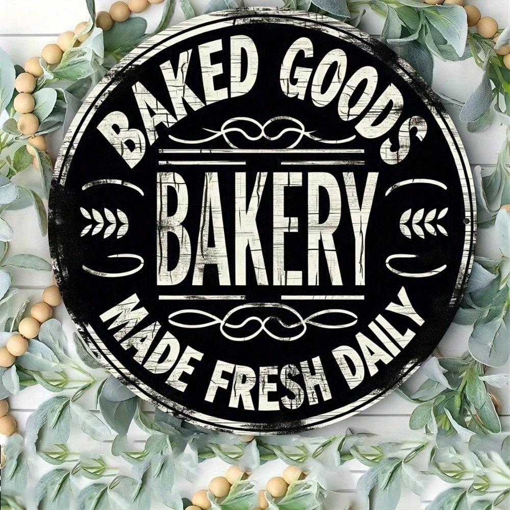 Vintage Metal Tin Sign 8x12 Inch Retro Kitchen Wall Decor Rustic Funny Bakery Art for Home Cafe Bar Aluminum