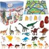 Weihnachten Niedliche Spielzeuge Adventskalender Festivalthema Dinosaurier Adventskalender Box mit Teppich Cartoon Modell Sammlungen Geschenkbox