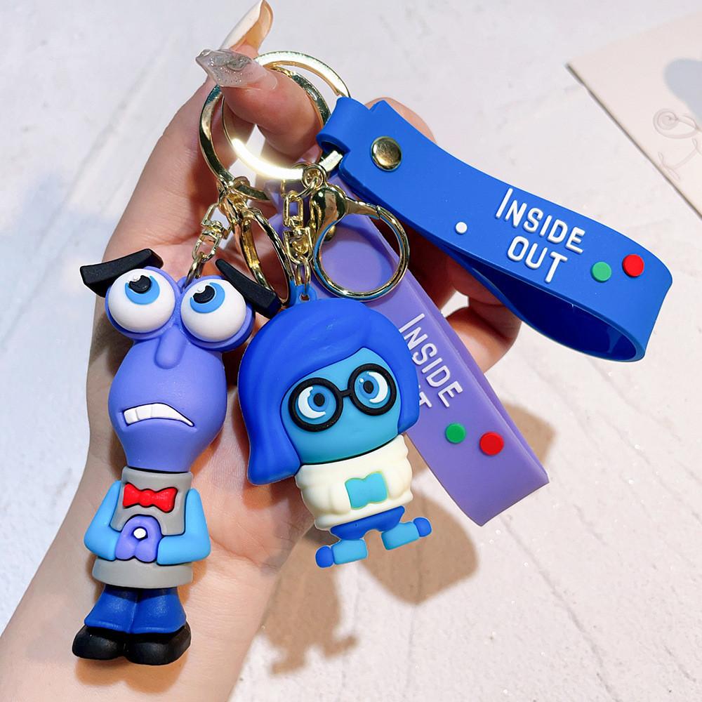Adorable 2024 Movie Inside Out Keychain With Cute Amy Bobby Dr. Sadness Silicone Keyring For Men And Women