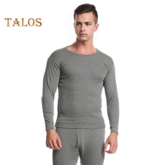 2Pcs/Set Men Homewear Suit O-Neck Long Sleeve Tops Elastic Waist Long Pants Set Solid Color Thin Pajamas Set