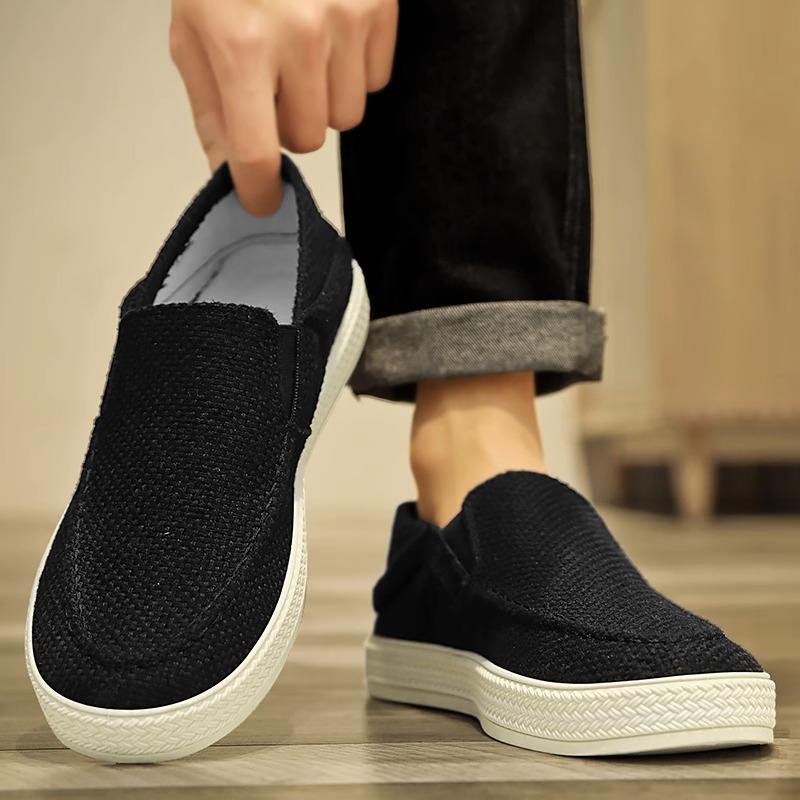 Scarpe in tessuto estive traspiranti casual suola morbida tela di lino mezze pantofole scarpe