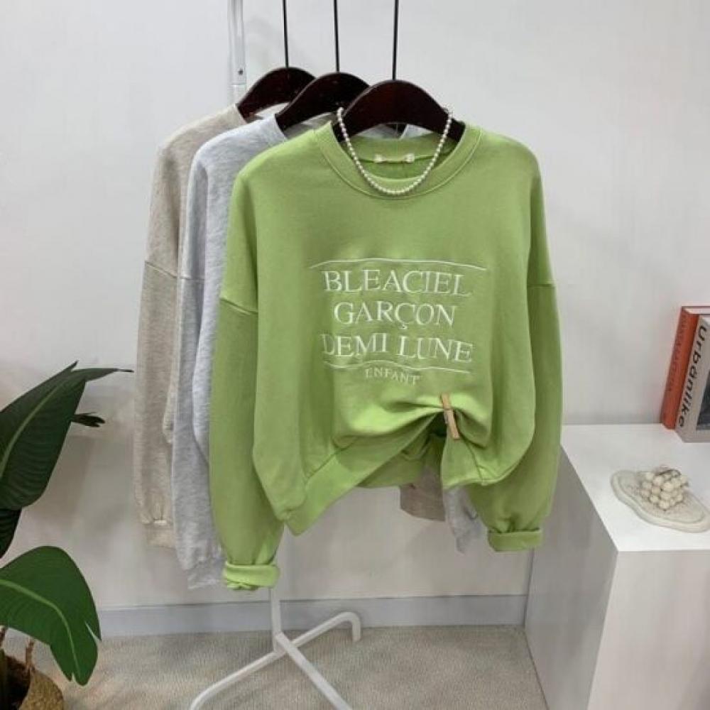 C S In The Room Gar On Embroidery letterIng lOng Sleeve SweatShirt 3Color
