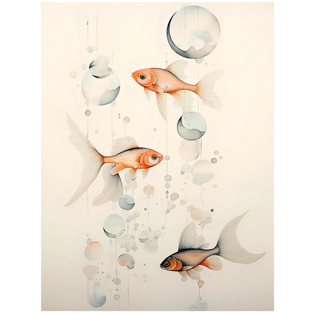 Podwodna Poezja Podwodna Poezja, 50X70 Cm, Rama Aluminiowa Złota, Papier Matowy 230 Gsm