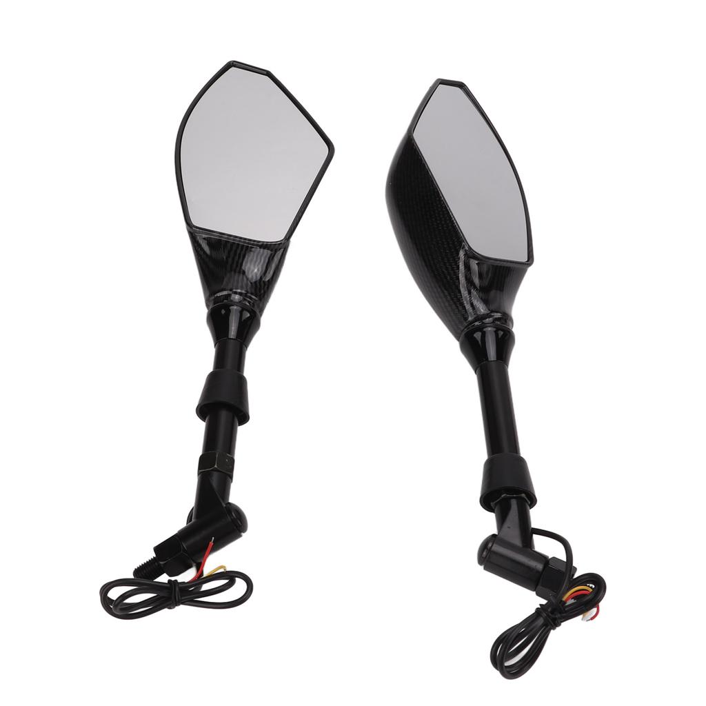 Rear View Mirrors with LED Turn Signals Universal Motorcycle Indicator Left and Right Replacement for Ducati