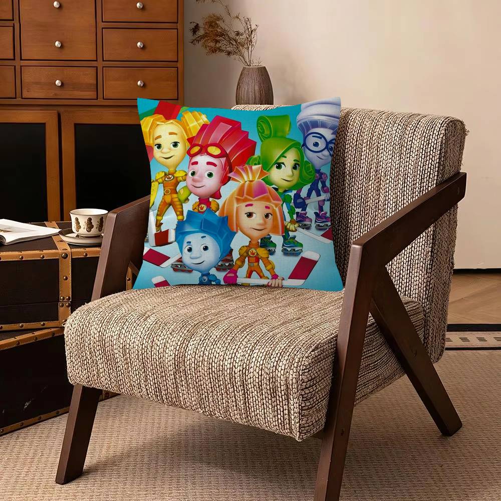 Cartoon TThe FFixies Decorative Polyester Throw Pillow Cover Square Suitable for Home Office Coffee Shop Decor