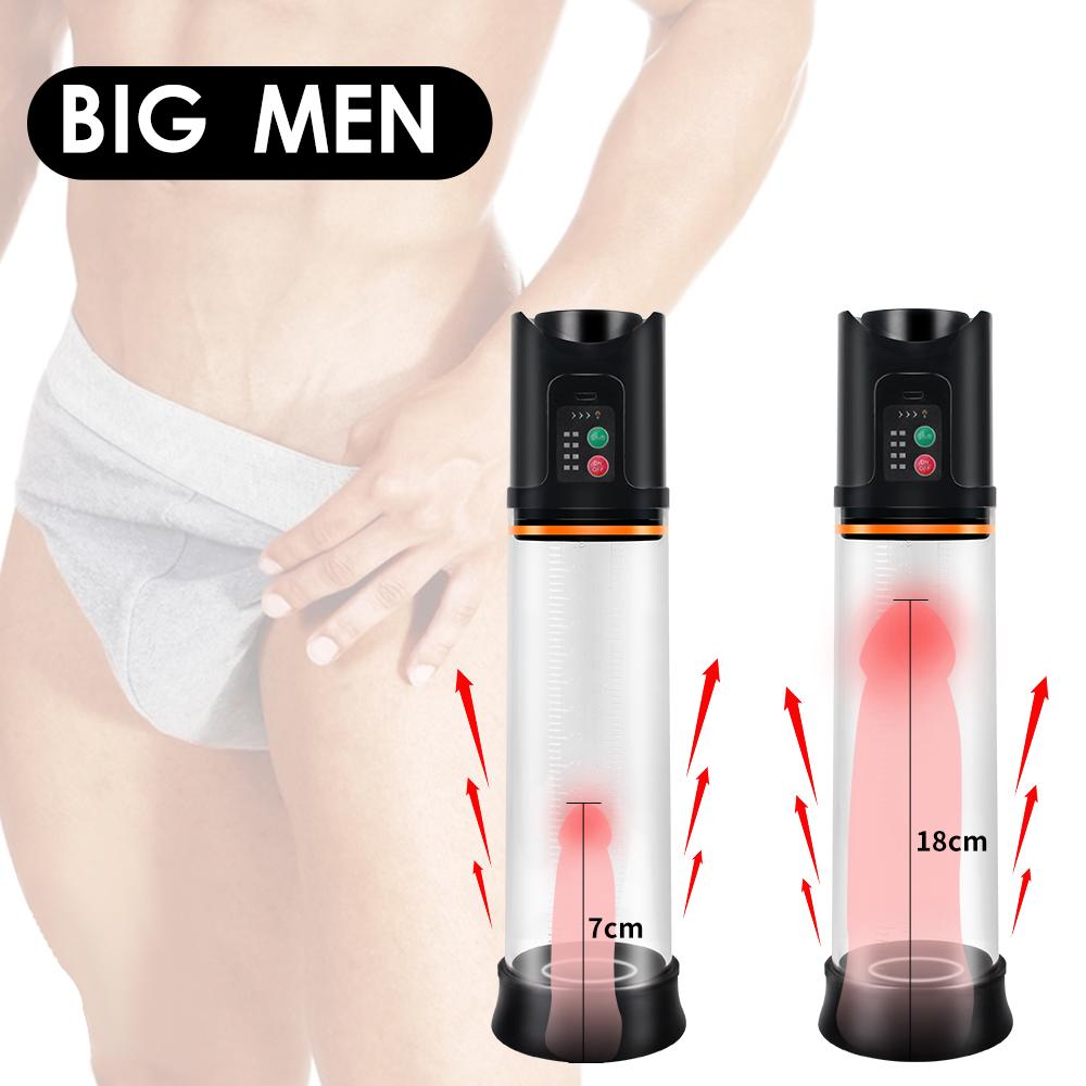 Mužská pumpa na penis Vakuová pumpa pro muže Automatická penis Extender Enhancer Mužská masturbátor Penis Trainer Tool pro dospělé sexuální hračka pro muže