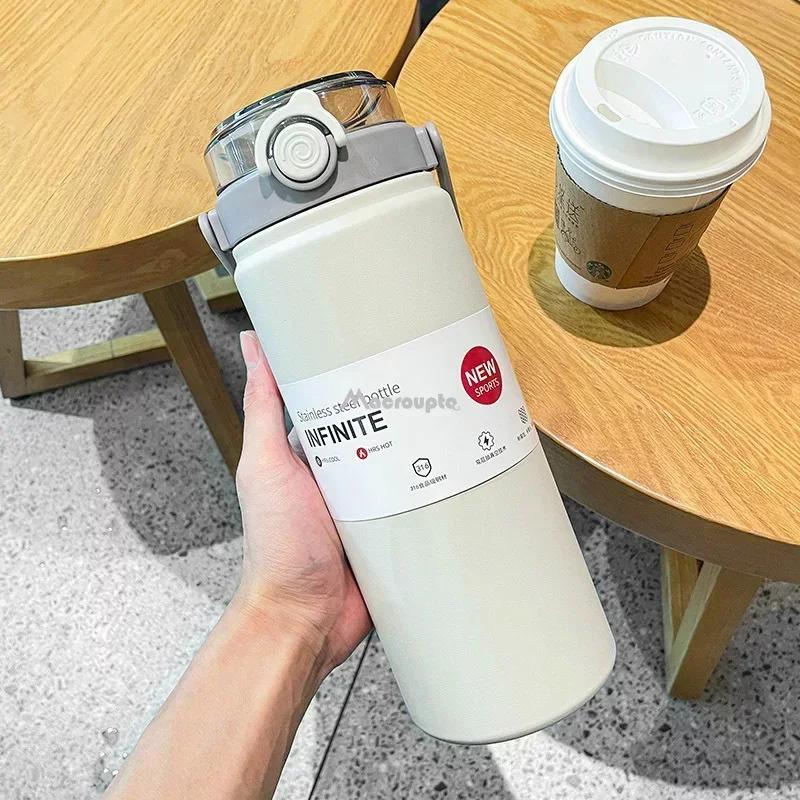 Bottiglia Termica da 1.2L ad Alta Capacità con Cannuccia in Acciaio Inossidabile Borraccia Termica Mantiene Freddo e Caldo Tazza Termica Borraccia Sottovuoto