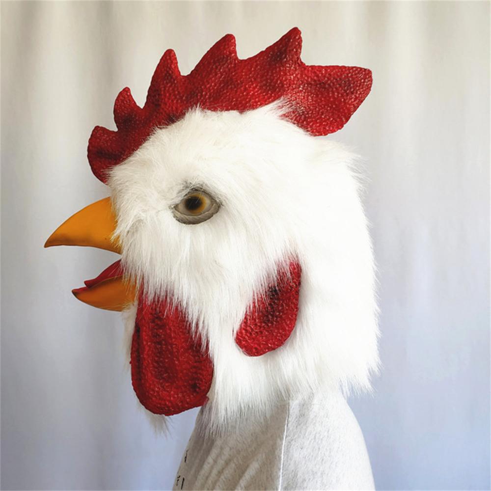 Latex Rooster Animal Head Mask For Halloween Costume Cosplay Party Headgear Props Novelty Plush Chicken Head Latex Mask