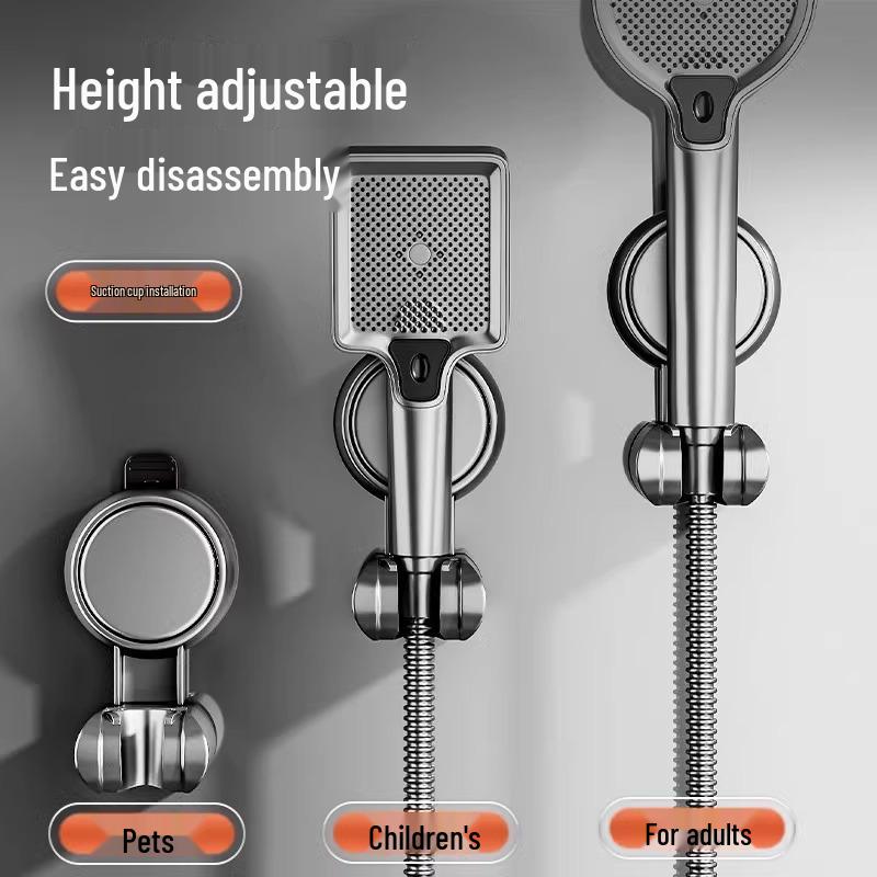 Adjustable Suction Cup Shower Head Holder - No Drilling Needed.