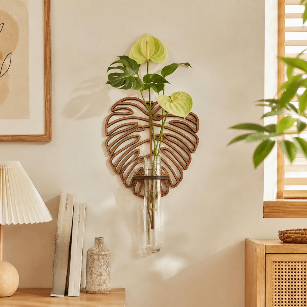 Vase Hydroponic Plant Holder Home Ornaments Flower Pot Wall Hanging Planter Shelf Wall Mount