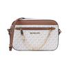 Jet Set Presbyopia Printed Retro Letters Logo Chain Cowhide PVC Camera Bag Crossbody Shoulder Bag Large Women's Vanilla Color