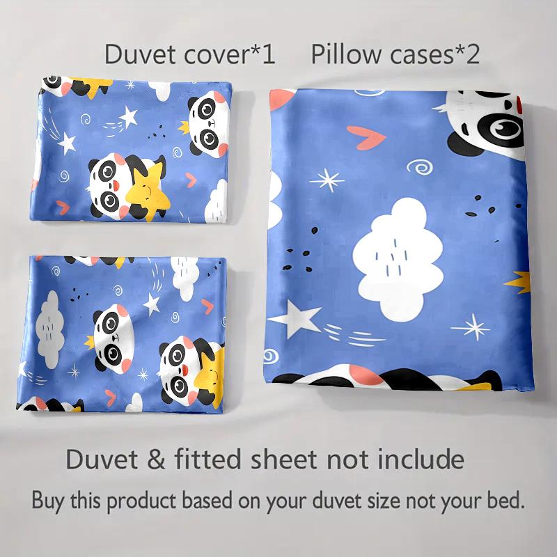 Pandas, stars, clouds. Bedding Duvet cover sets Duvet covers Pillowcases gifts (1 * Duvet Cover 2 * Pillowcases, without duvet insert)