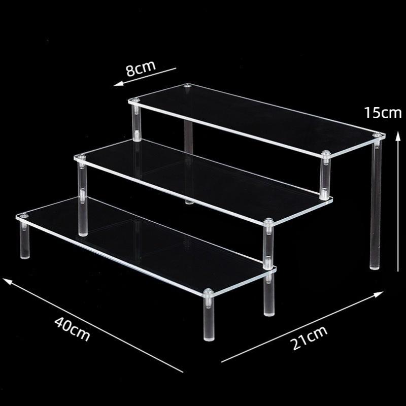 1-5 Tier Acrylic Display Stand,Clear Display Riser Rack for Cupcake,Perfume Doll Décor and Organizer Amiibo Funko POP Figures