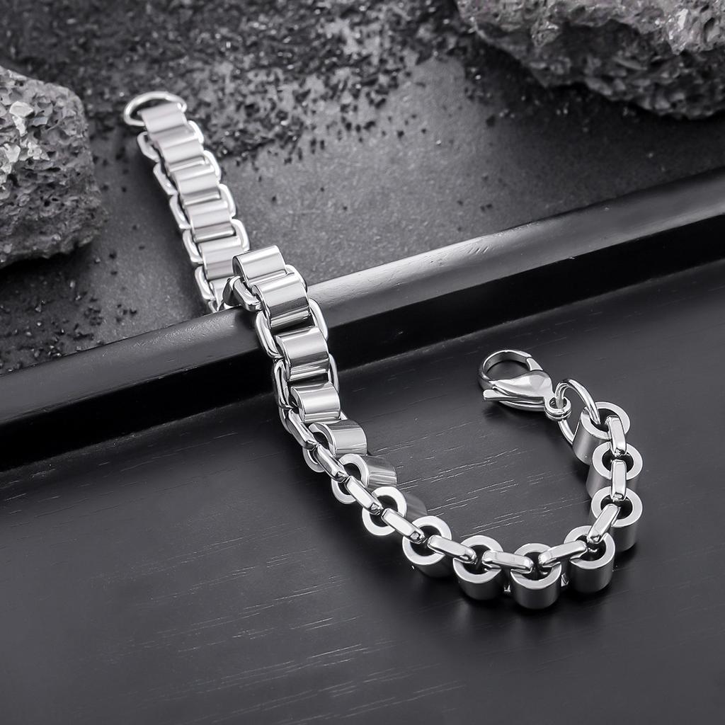 1Pcs Men's stainless steel twisted bracelet, hip-hop punk stainless steel  accessory
