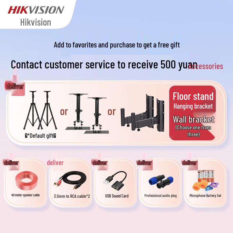 Hikvision Professional Conference Audio System with Dual 10-inch Speakers (CN version)