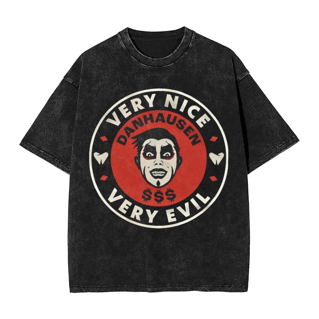 Washed T Shirts Danhausen Curses Meme Horror Hip Hop TShirts Oversize Streetwear Short Sleeve Summer Tops Tees Men Women